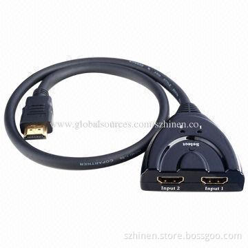 HDMI Switcher, 2 x 1 Pigtail, Supports Highest Video Resolution 1,080P